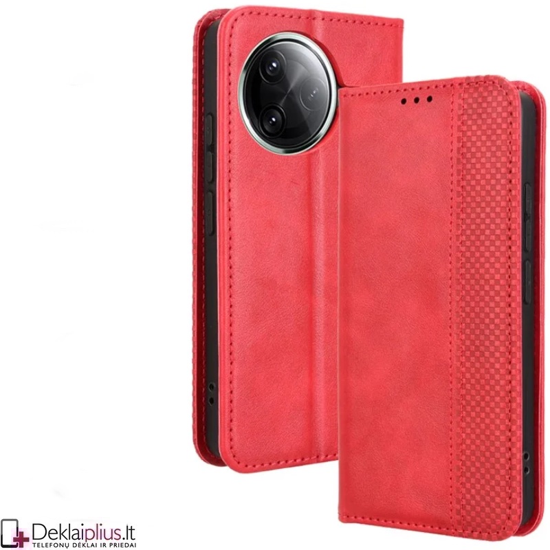 Dirbtinės odos atverčiamas dėklas su skyreliais - raudonas (Xiaomi Poco F7 Pro/Poco F7 Ultra) Dirbtinės odos atverčiamas dėklas su skyreliais - raudonas (Xiaomi Poco F7 Pro/Poco F7 Ultra)